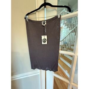 YanYan Knits Sheer Knit Mini Skirt Charcoal Grey Women Size S New With Tags